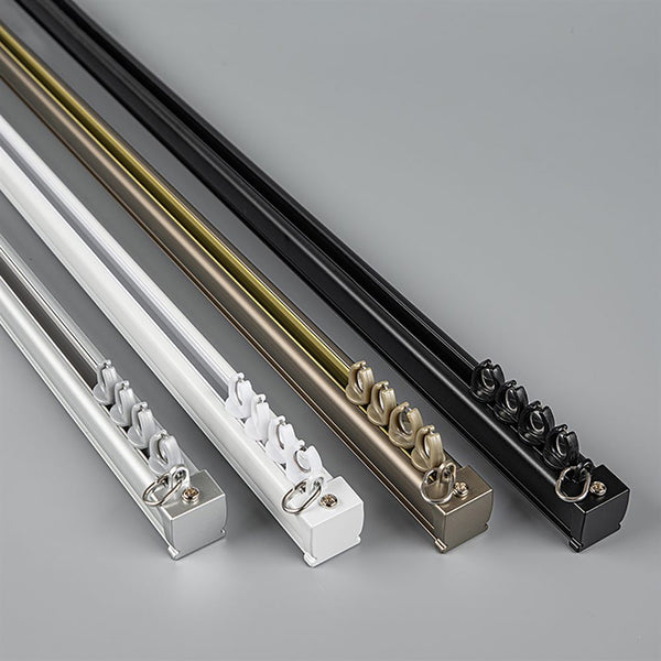 Premium straight aluminium curtain track system with electrophoretic finish - image 1