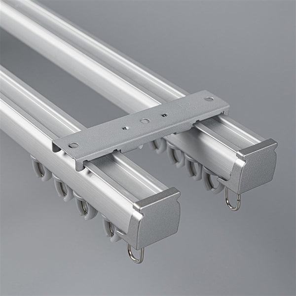 Silver Double Track Ceiling Plate option for premium straight aluminium curtain track system