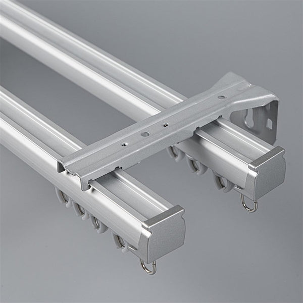 Silver Double Track Side Bracket option for premium straight aluminium curtain track system