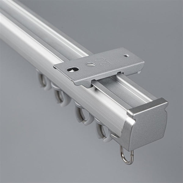 Silver Single Track Ceiling Plate option for premium straight aluminium curtain track system