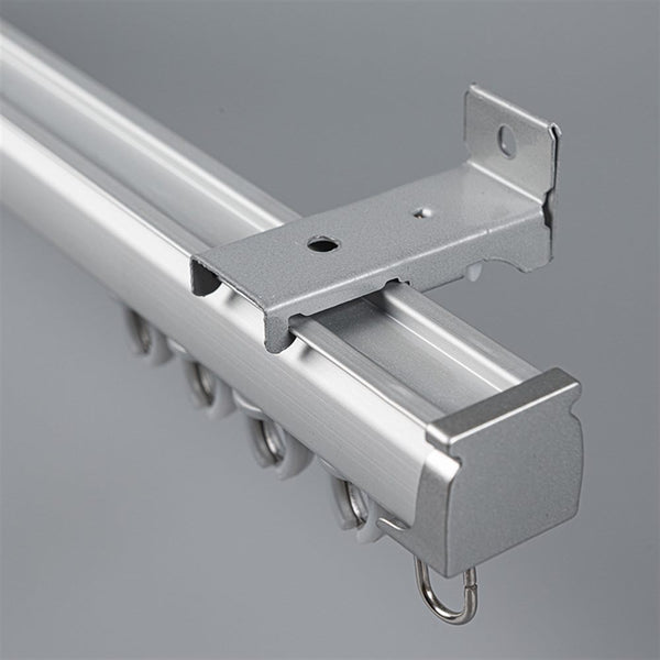 Silver Single Track Wall Bracket option for premium straight aluminium curtain track system