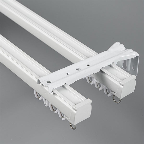 White Double Track Side Bracket option for premium straight aluminium curtain track system